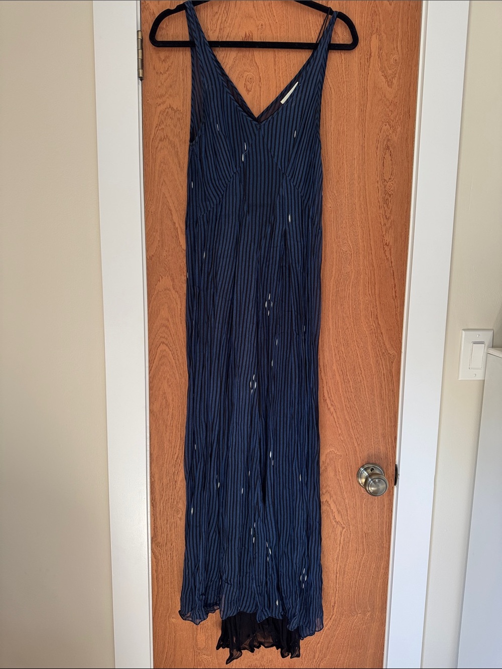 Isabel Marant Étoile Blue and Black Striped V-Neck Slip